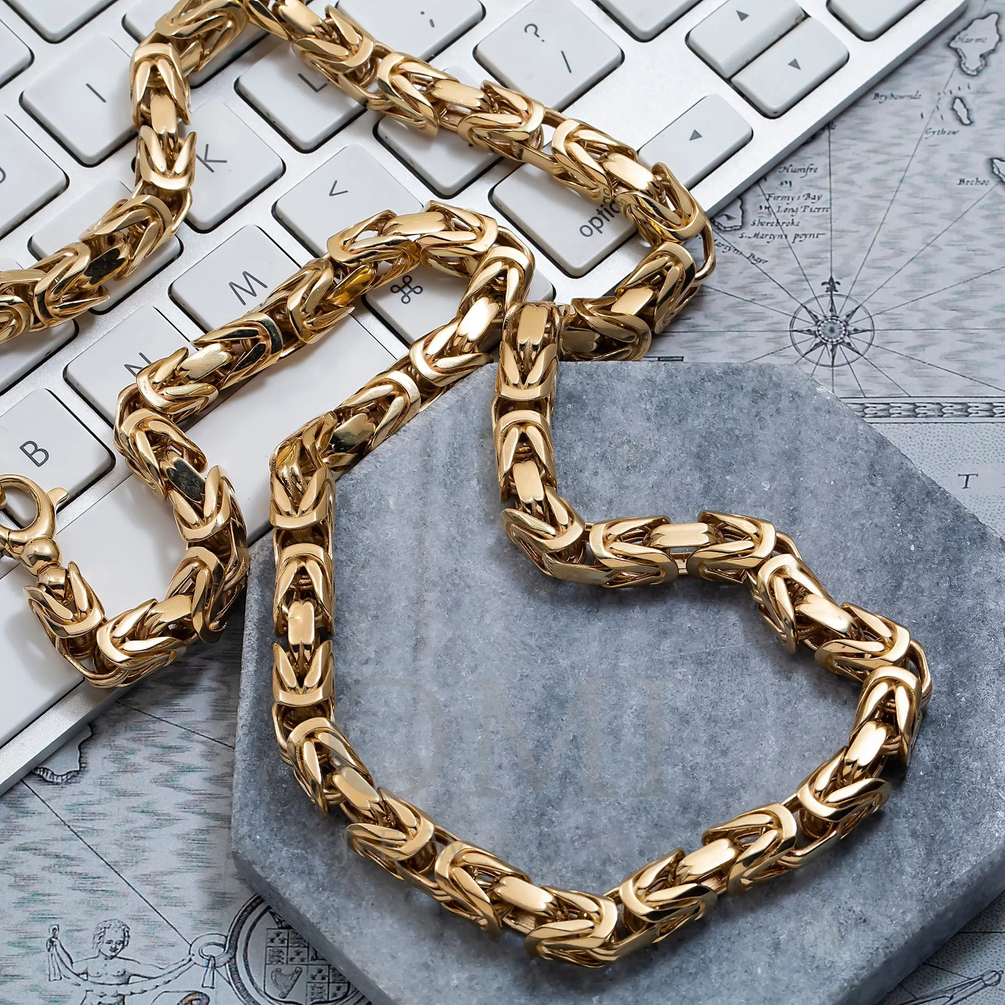 14K GOLD 5MM BYZANTINE CHAIN