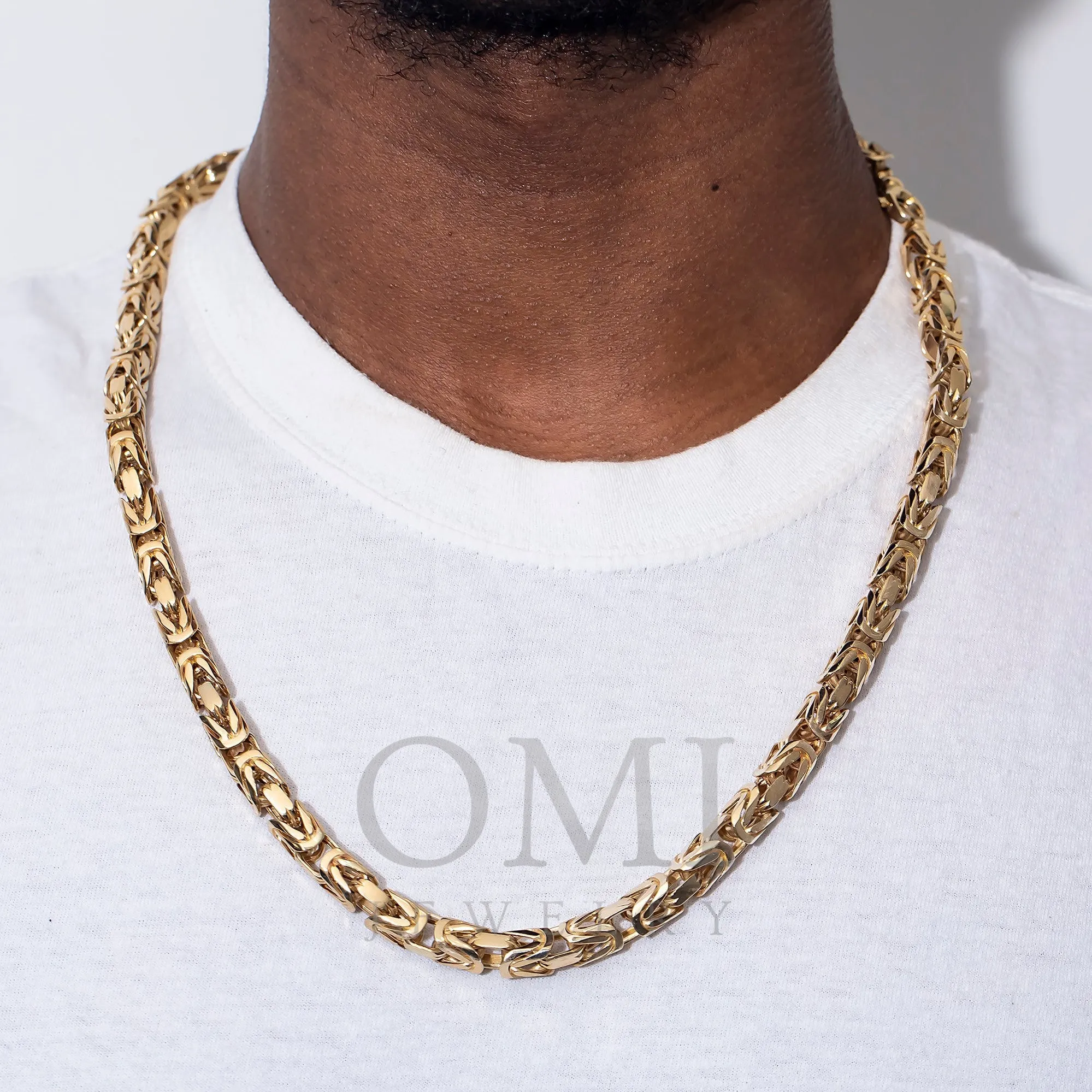 14K GOLD 5MM BYZANTINE CHAIN