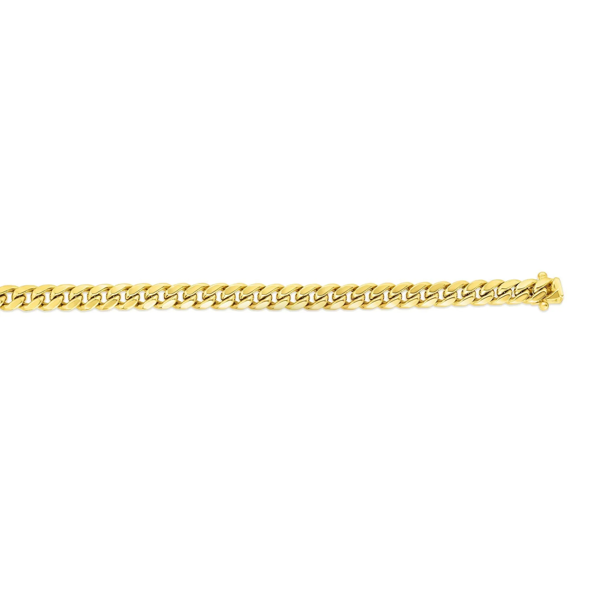 14k Yellow Gold Miami Cuban Link Chain Necklace, Width 6mm