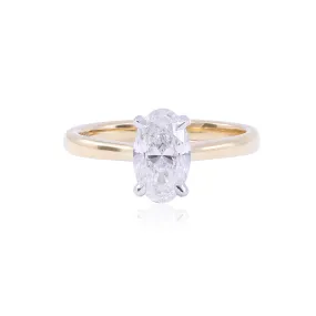 18K YELLOW GOLD 1.50CT OVAL DIAMOND SOLITAIRE ENGAGEMENT RING