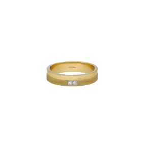 18K Yellow Gold & 0.08ct Diamond Band (7.7gm)