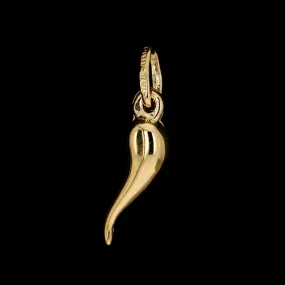 18K Yellow Gold Estate Italian Horn Charm