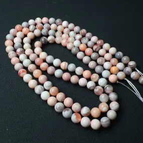 2 Strands - Rare 6mm Natural Pink Botswana Agate Round Bead Strands for DIY Jewelry Project