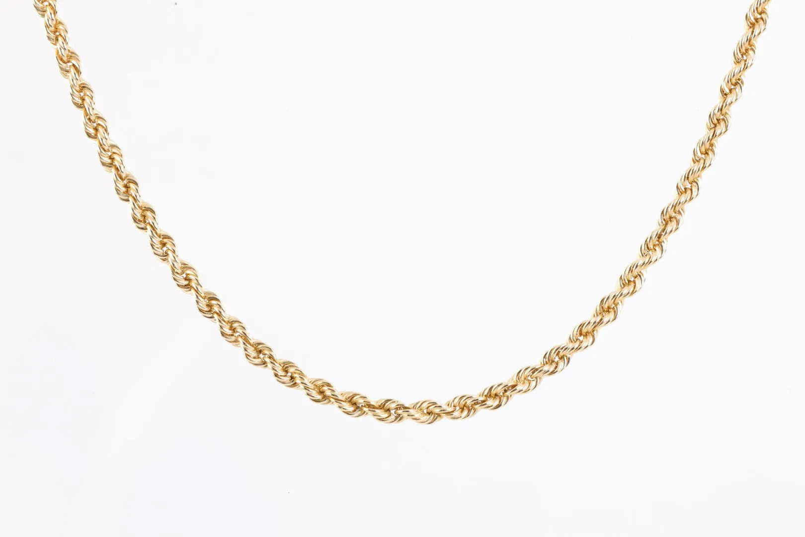 21" 14k Yellow Gold Rope Chain Necklace (27.32g.)