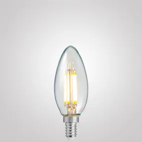 4W 12 Volt DC Candle LED Bulb E12 Clear in Warm White