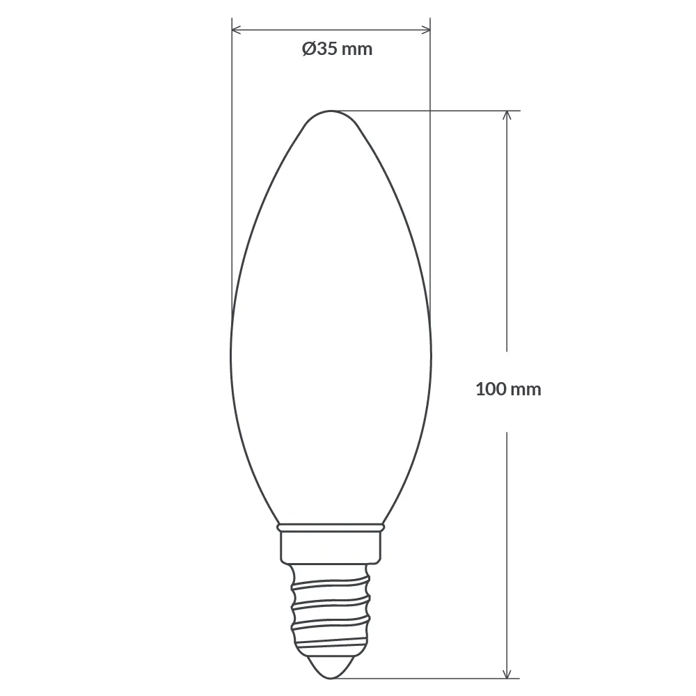 4W 12 Volt DC Candle LED Bulb E12 Clear in Warm White