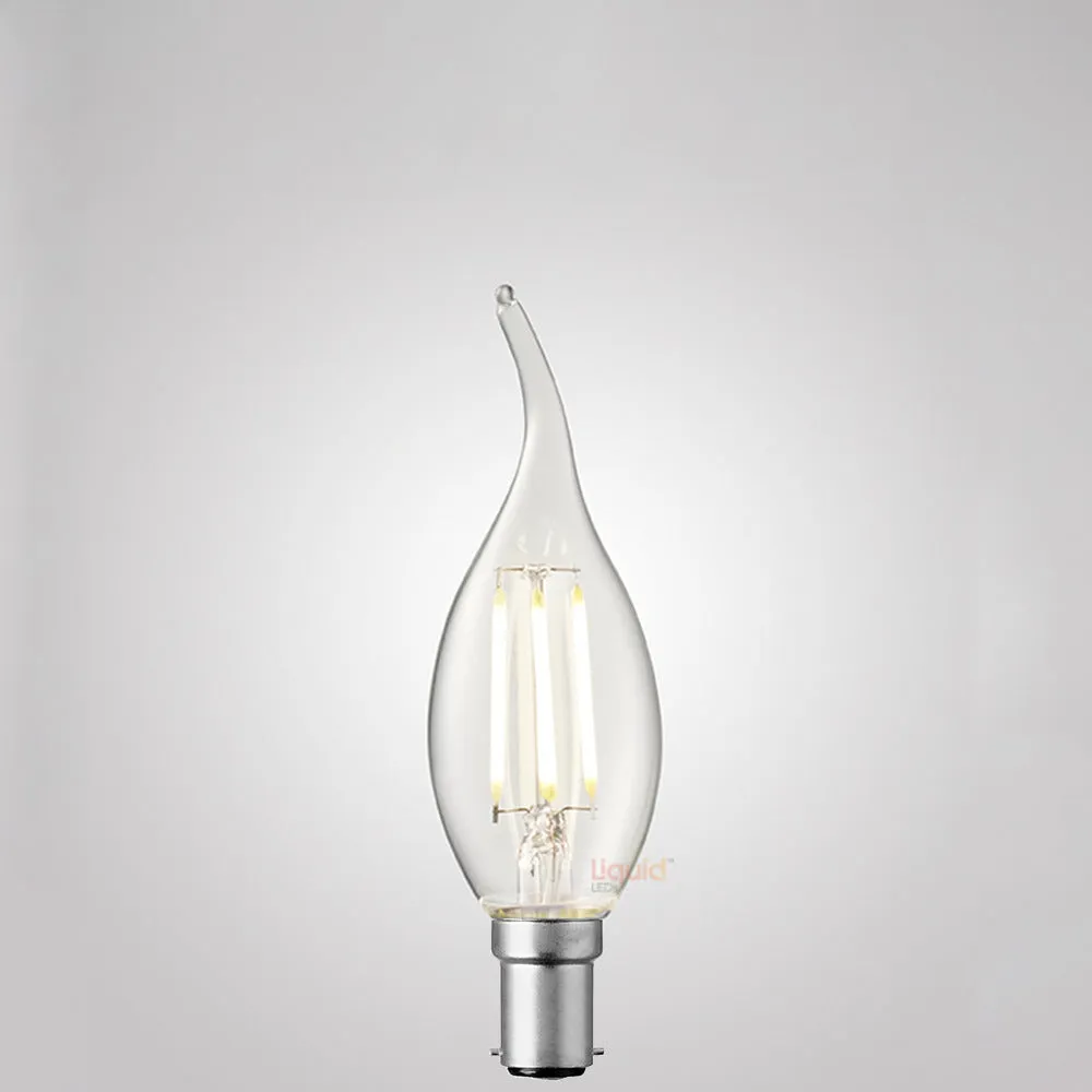 4W Flame Tip Candle LED Bulb B15 Clear in Natural White