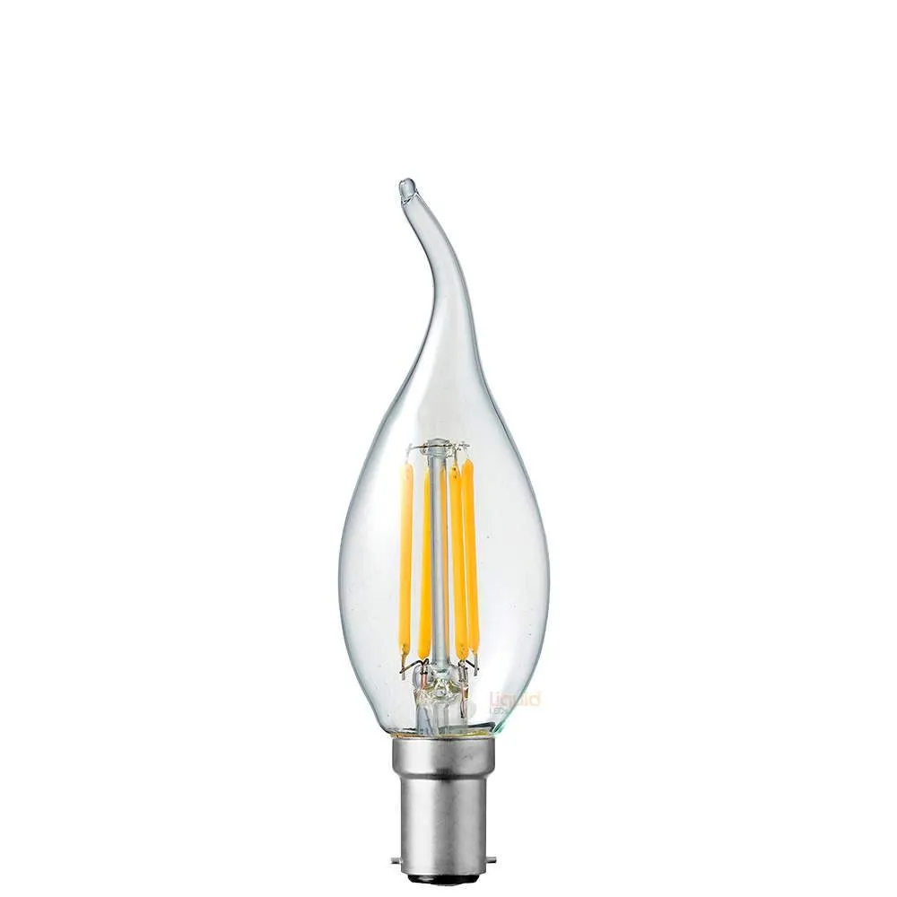 4W Flame Tip Candle LED Bulb B15 Clear in Natural White