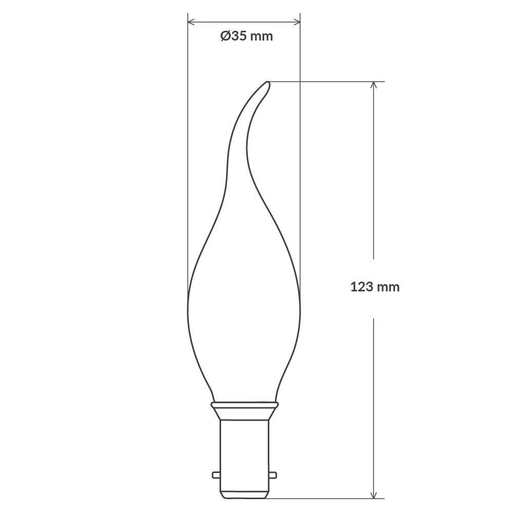 4W Flame Tip Candle LED Bulb B15 Clear in Natural White