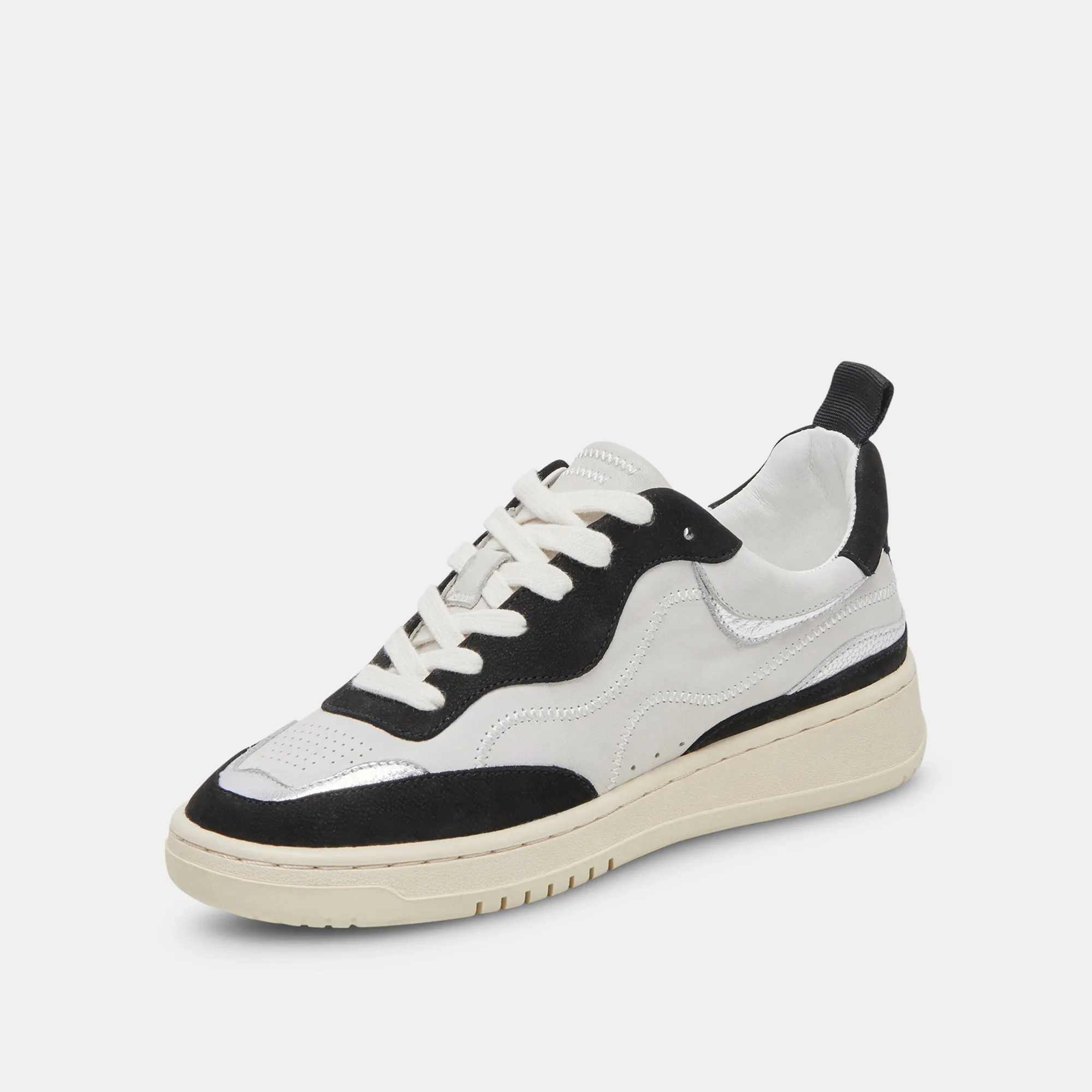 ADELLA SNEAKERS WHITE BLACK LEATHER - re:vita