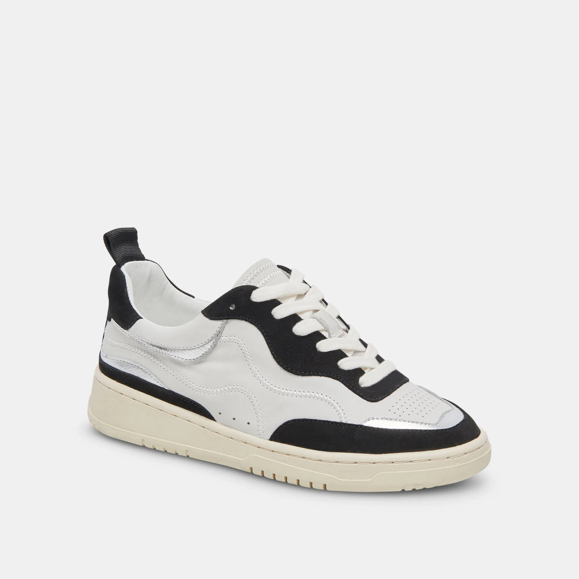 ADELLA SNEAKERS WHITE BLACK LEATHER - re:vita