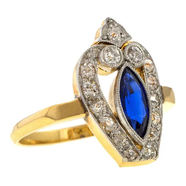 Art Deco Sapphire & Diamond Ring