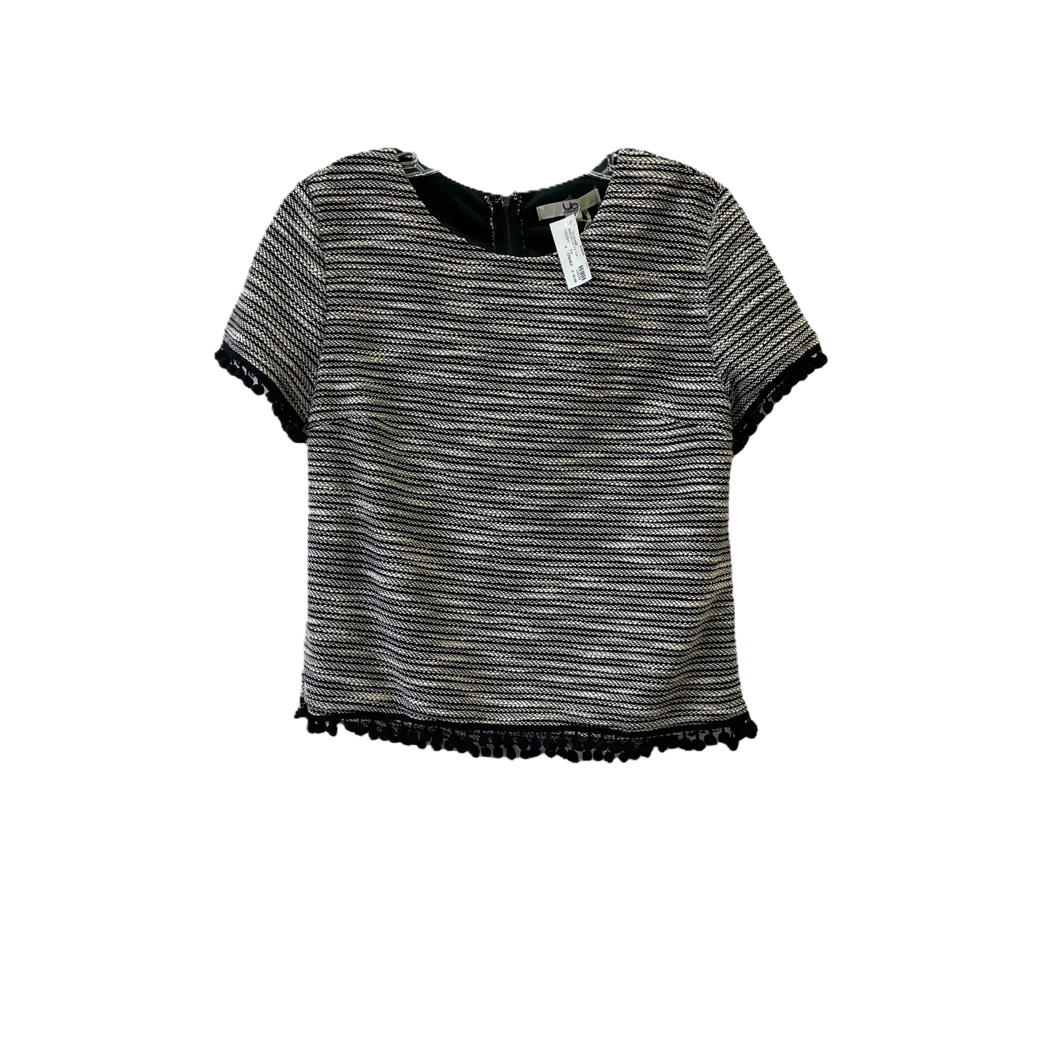 Black Top Short Sleeve By Ya, Size: S