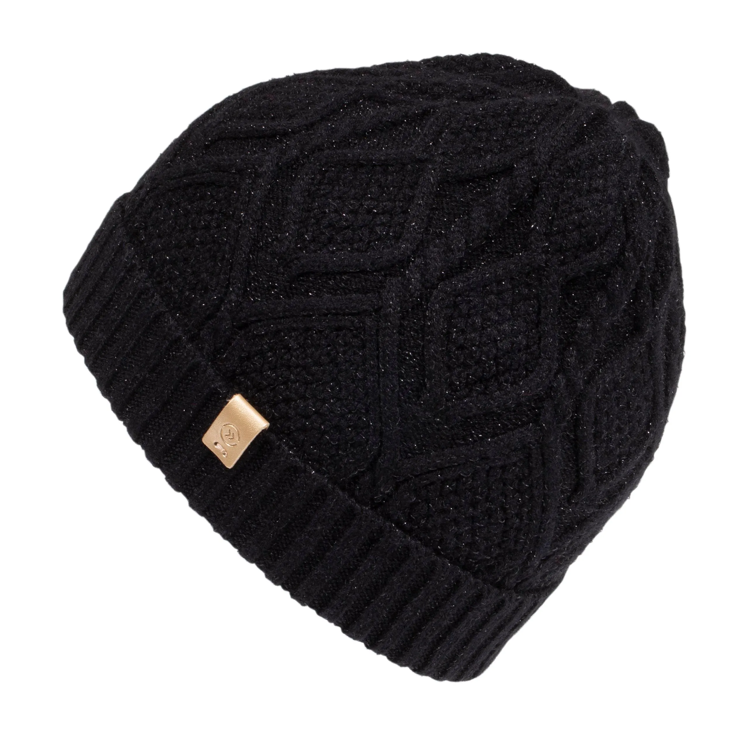 Bonnet Femme Maille Soft Touch lurex Noir