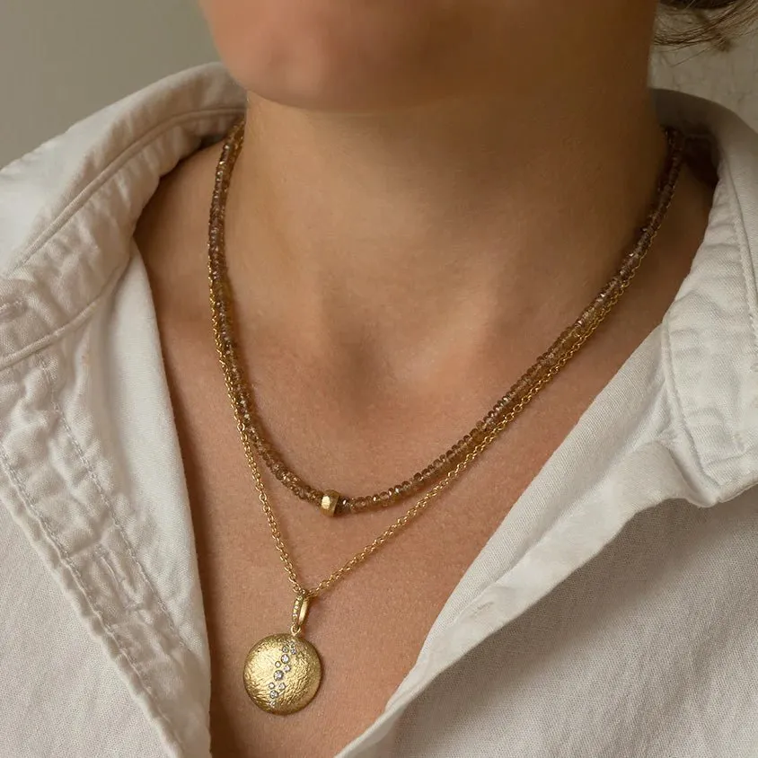 Brown Garnet Boulder Beaded Necklace