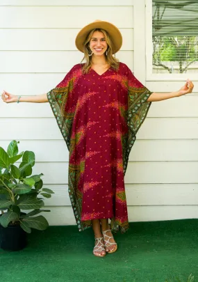 Burgundy Peacock Kaftan