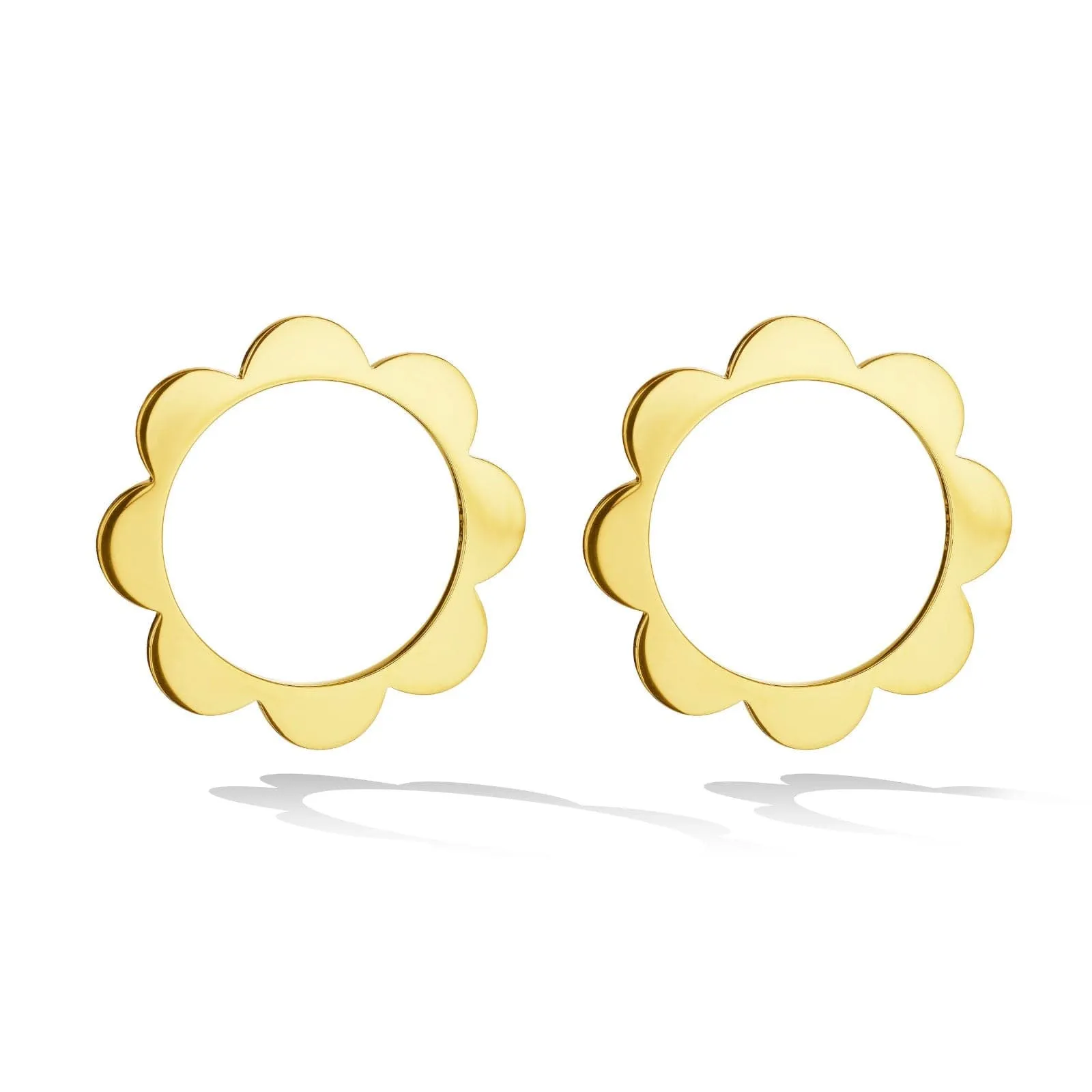 Cadar 18K Yellow Gold Open Circle Triplet Stud Earrings