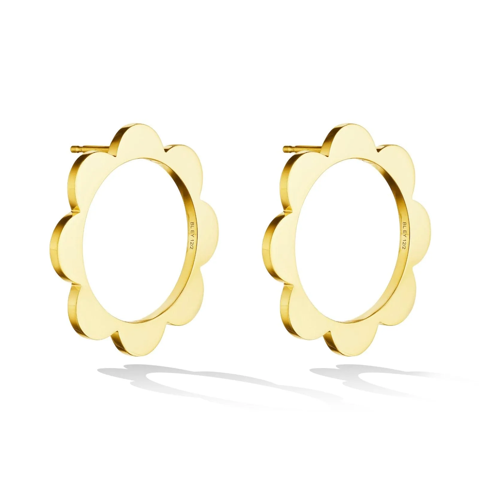 Cadar 18K Yellow Gold Open Circle Triplet Stud Earrings