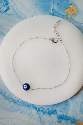 Classic Evil Eye Sterling Silver Chain Bracelet