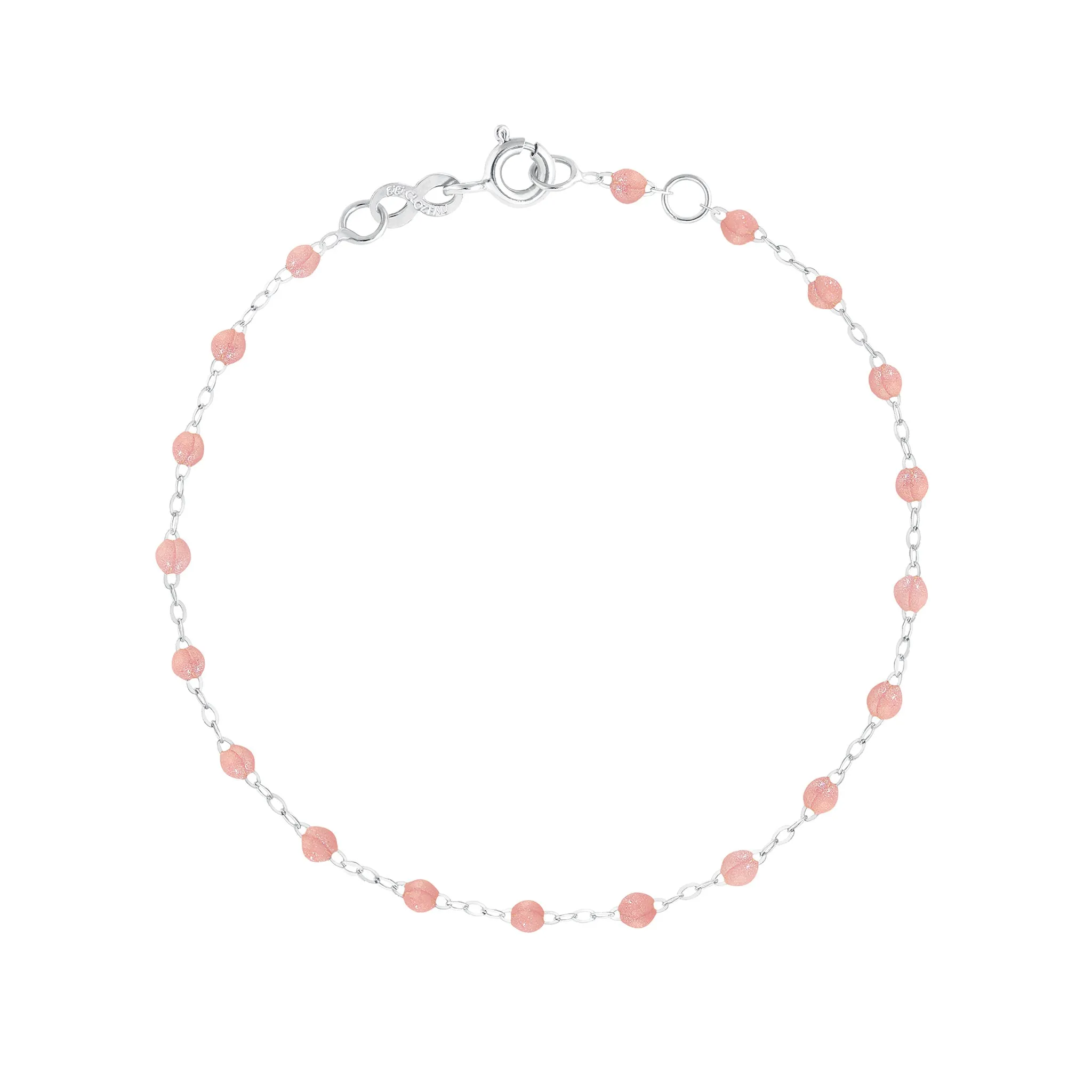 Classic Gigi Blush bracelet, White Gold, 5.9"