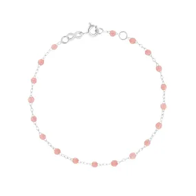 Classic Gigi Blush bracelet, White Gold, 5.9"