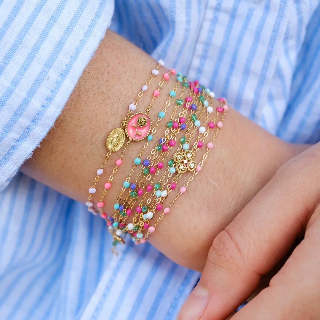 Classic Gigi Candy bracelet, Rose Gold, 7.5"