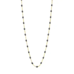 Classic Gigi Grey necklace, yellow gold, 16.5"