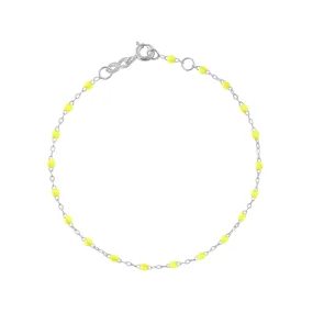 Classic Gigi Lime bracelet, White Gold, 7.5"