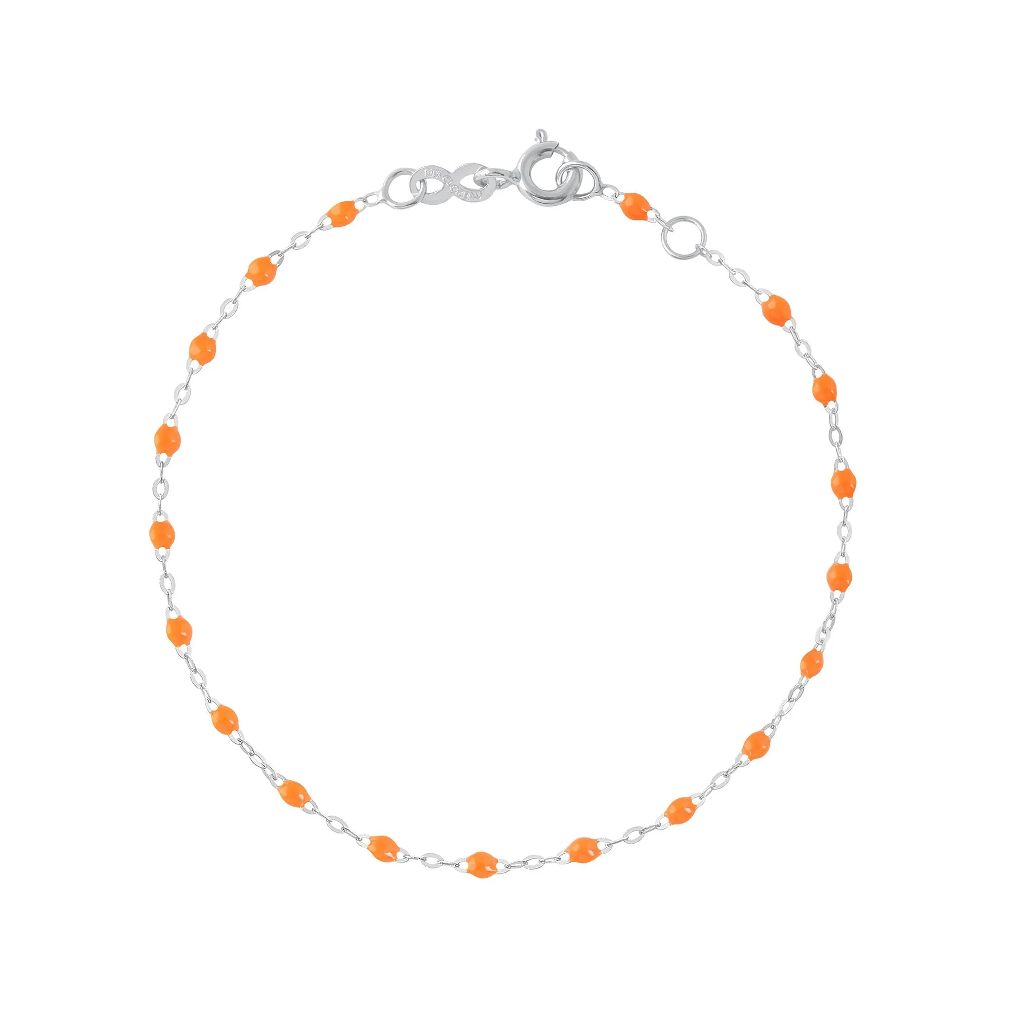 Classic Gigi Orange bracelet, White Gold, 5.9"