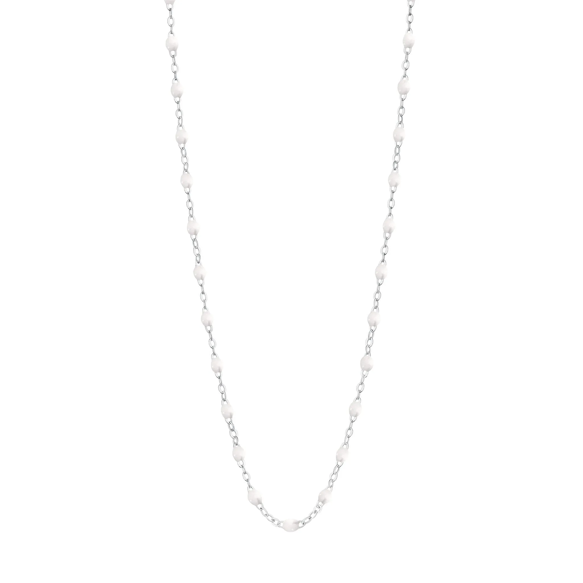 Classic Gigi White necklace, White Gold, 16.5"