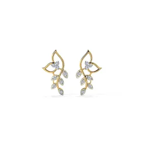 Classic Leaves Diamond Stud Earrings - SE008