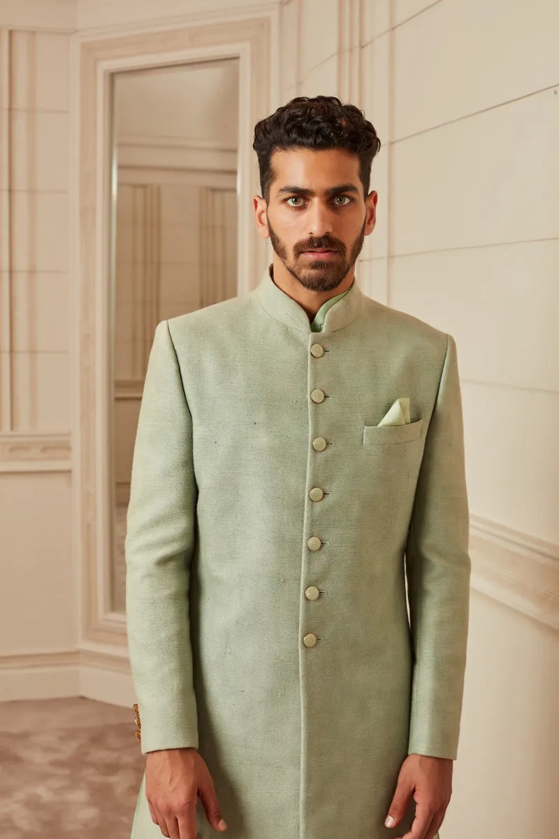 Classic Zero Point Collar Jade Sherwani