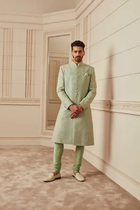 Classic Zero Point Collar Jade Sherwani