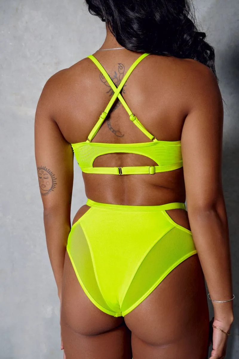 CXIX Classique High Waisted Bottoms - Neon Yellow