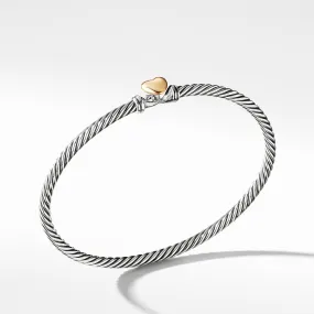 David Yurman Cable Collectibles Heart Bracelet with Gold 3mm