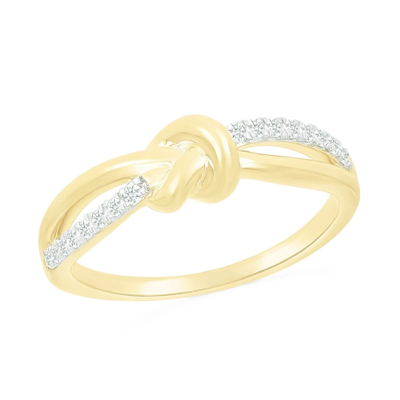 Diamond and Gold Knot Ring