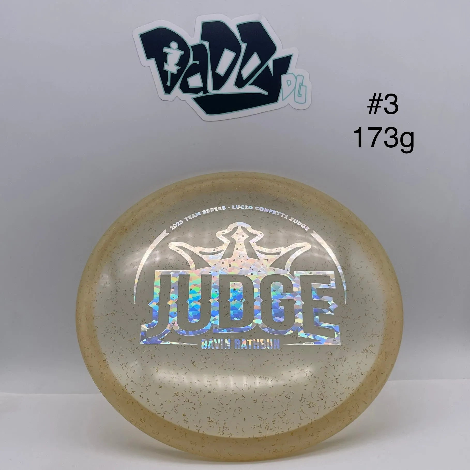 Dynamic Discs Lucid Confetti Judge Gavin Rathbun 2023 Tour Series Stamped Putter