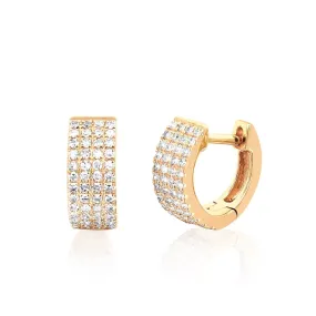 EF Collection - Diamonds Jumbo Huggie Earrings, Yellow Gold