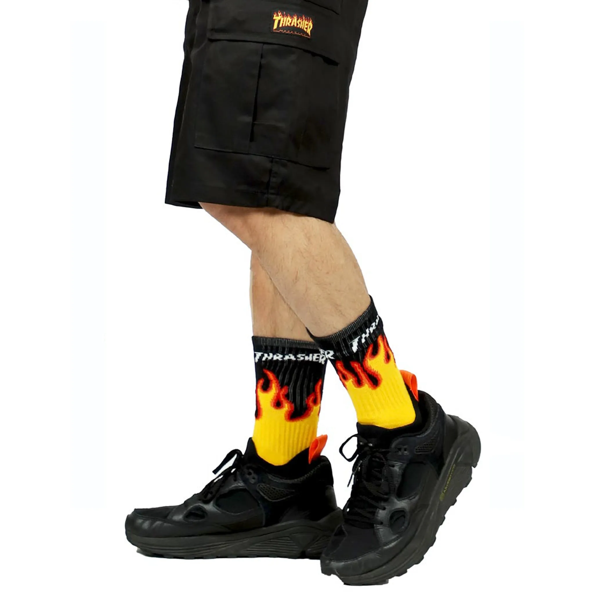 FLAME SOCKS (Black/Yellow)