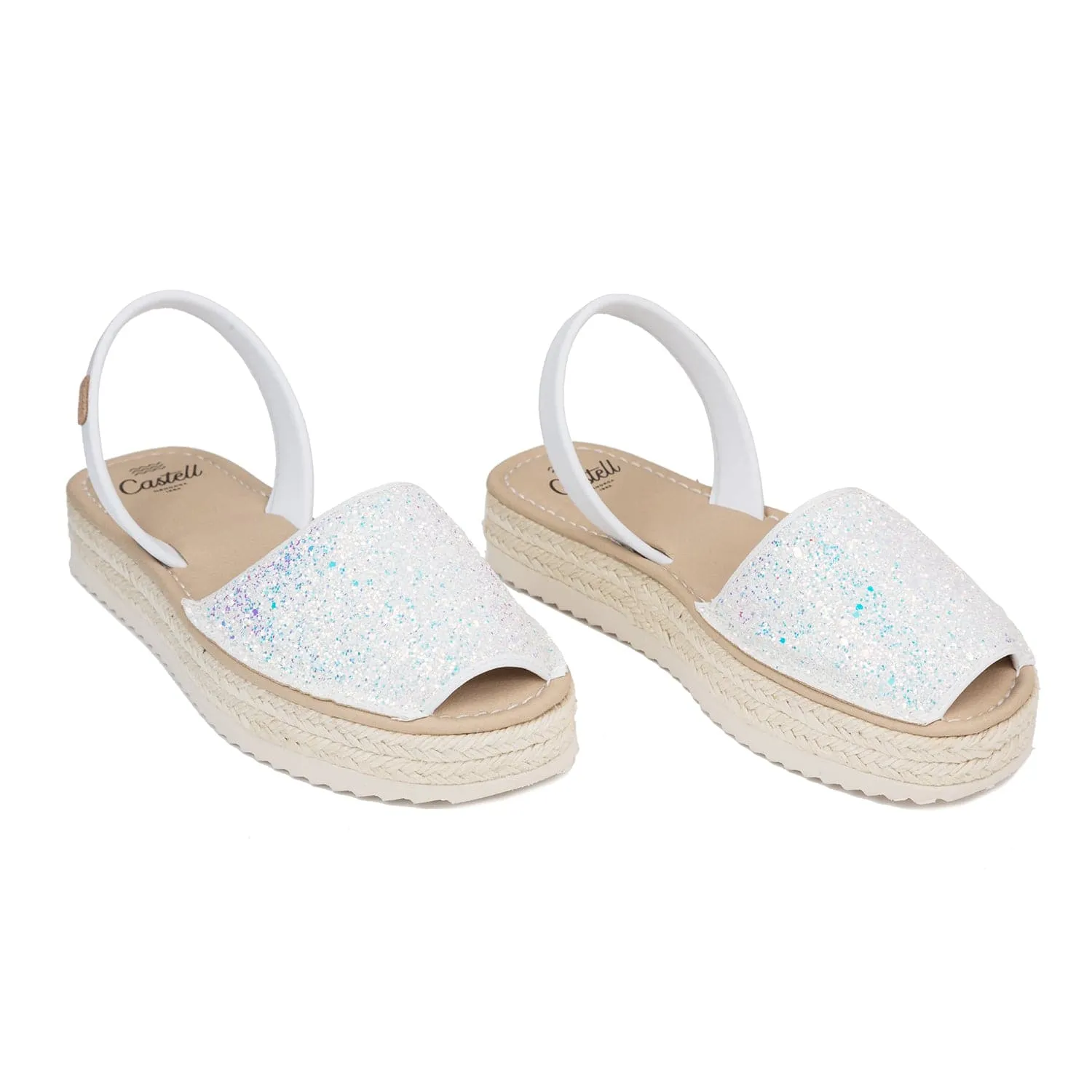 Glitter Platform Menorcan Espadrille For Women - Doble Yute 2283R 2 Glitter