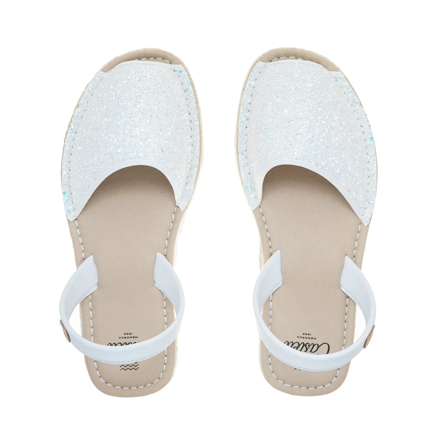 Glitter Platform Menorcan Espadrille For Women - Doble Yute 2283R 2 Glitter