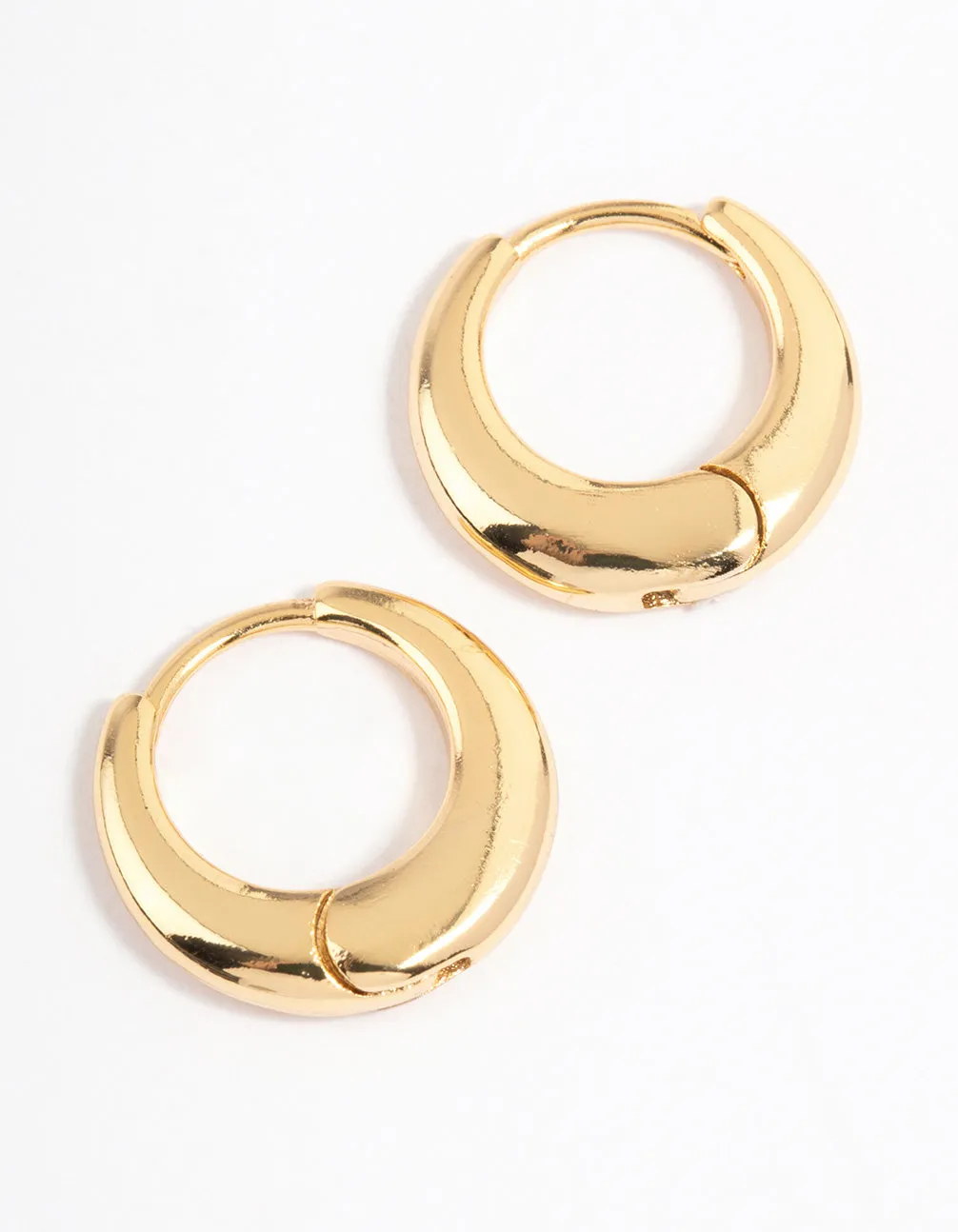 Gold Plated Mini Classic Graduated Huggie Earrings