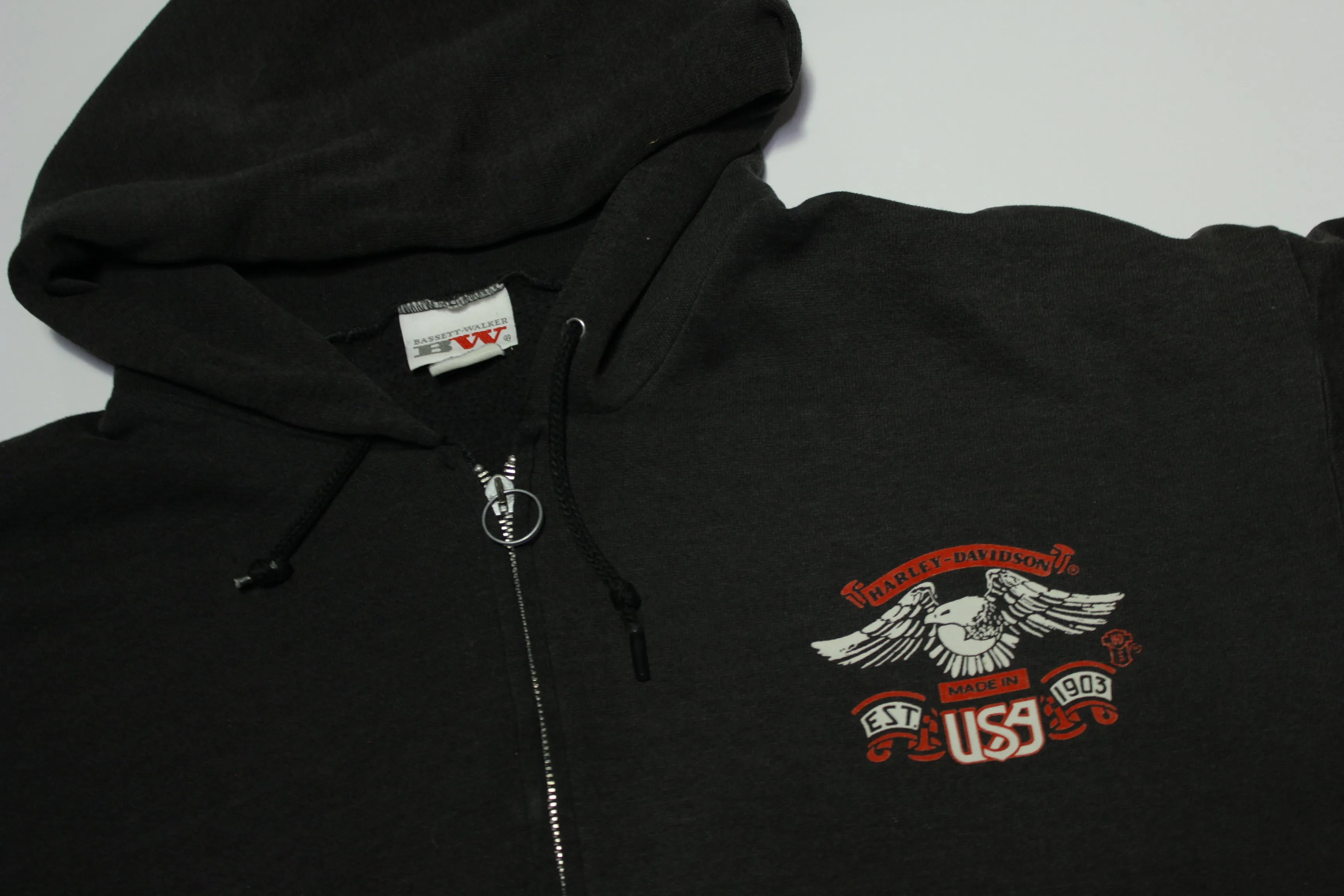 Harley Davidson HD Los Angeles Vintage 1982 Harbor City Cali 80's Hoodie Sweatshirt