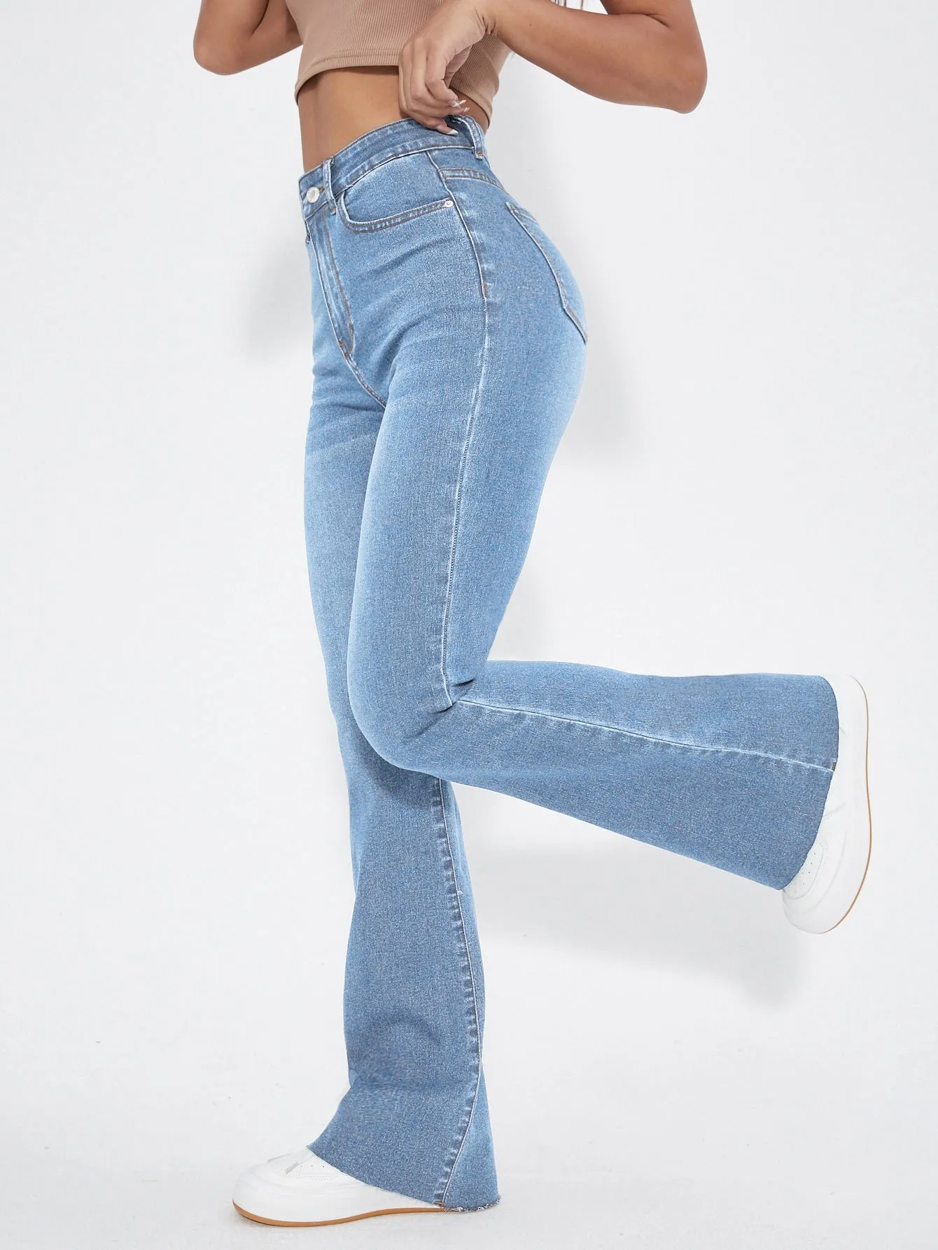 High Waist Flare Leg Jeans