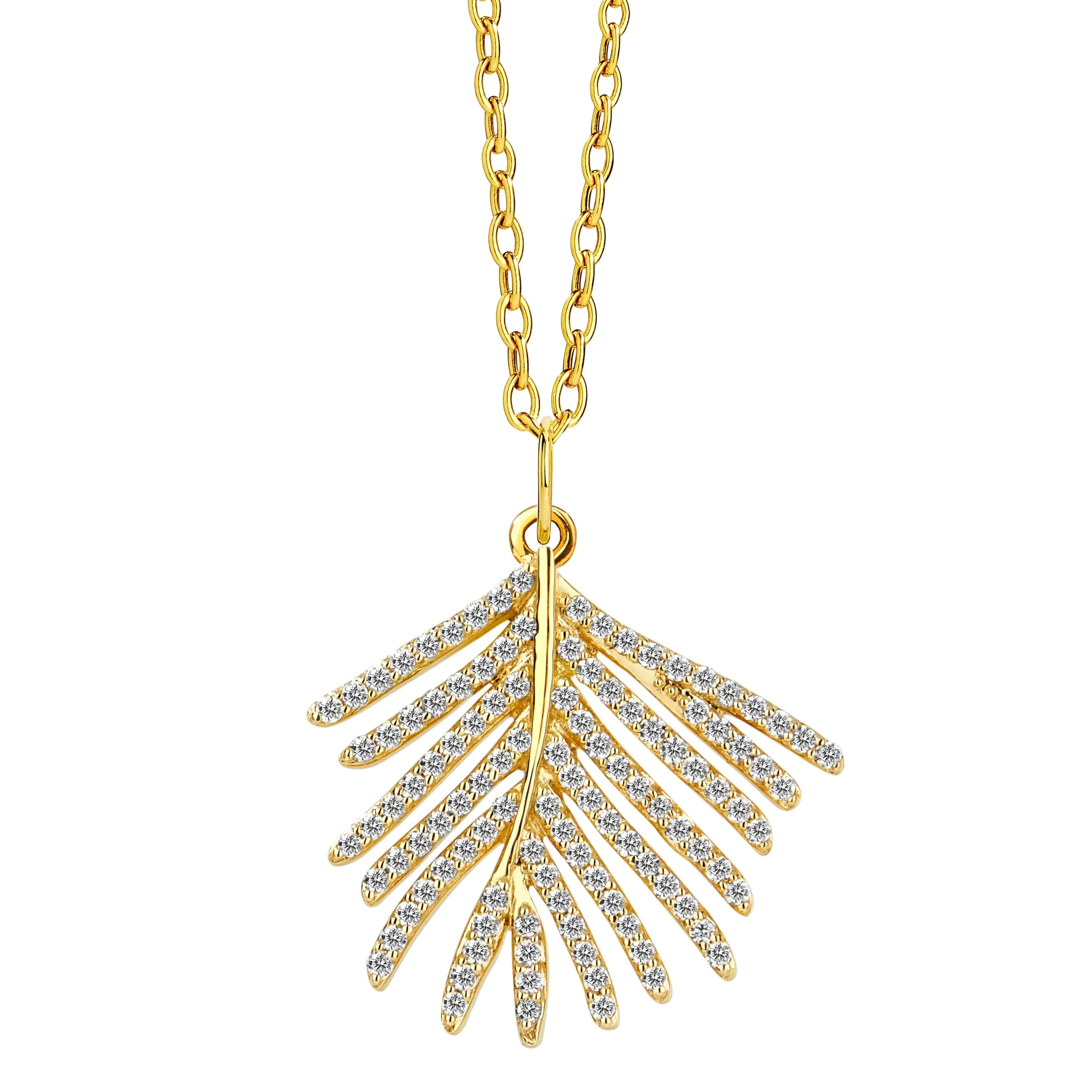 Jardin Diamond Palm Leaf Charm Pendant