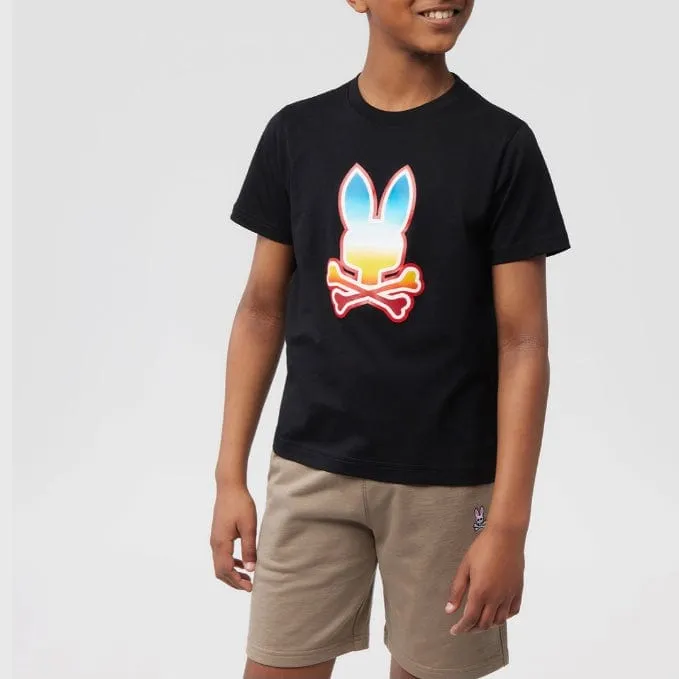 Kids Psycho Bunny Guy Graphic Tee (Black) B0U107Y1PC