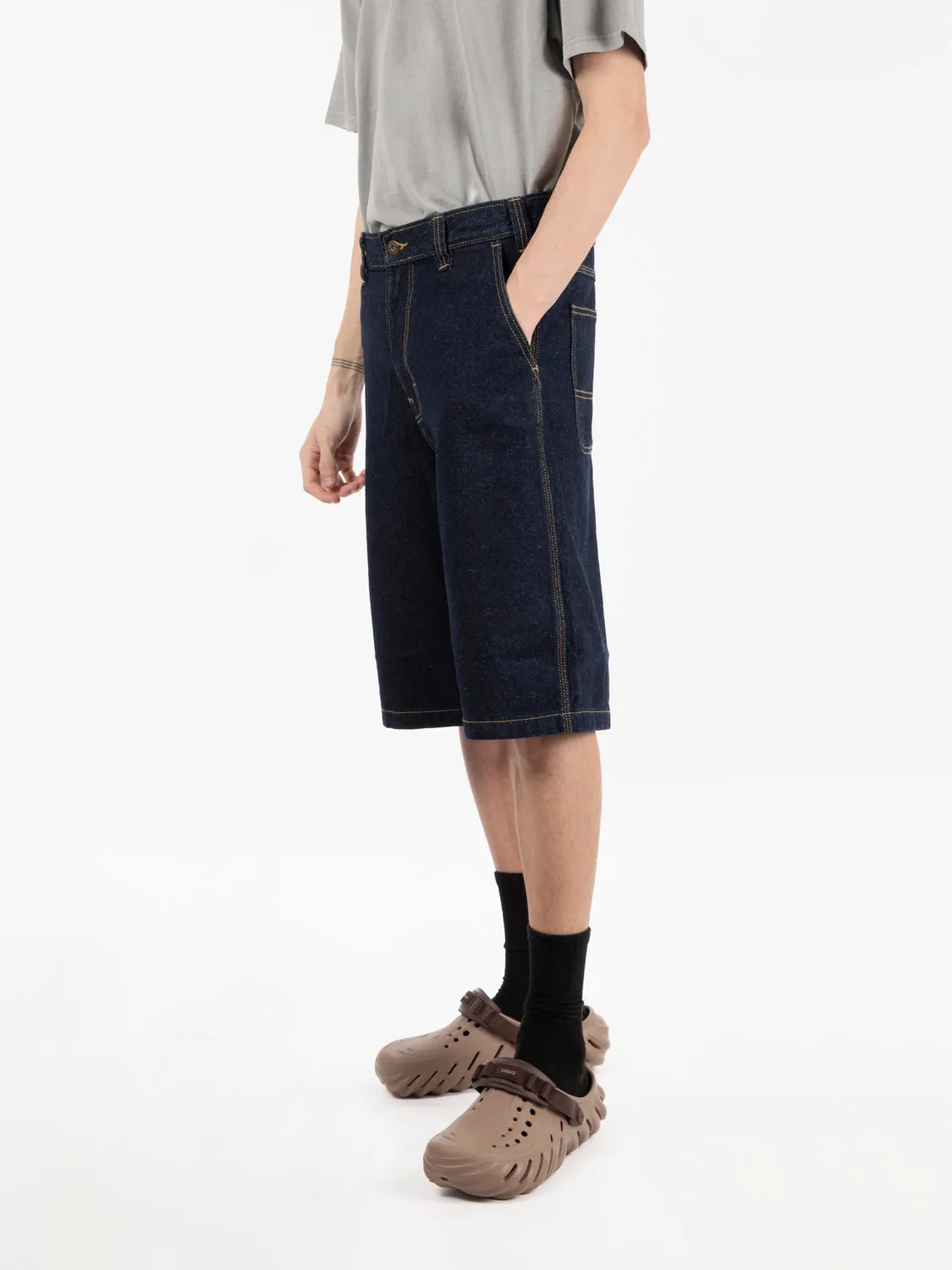 Madison denim short rinsed blue