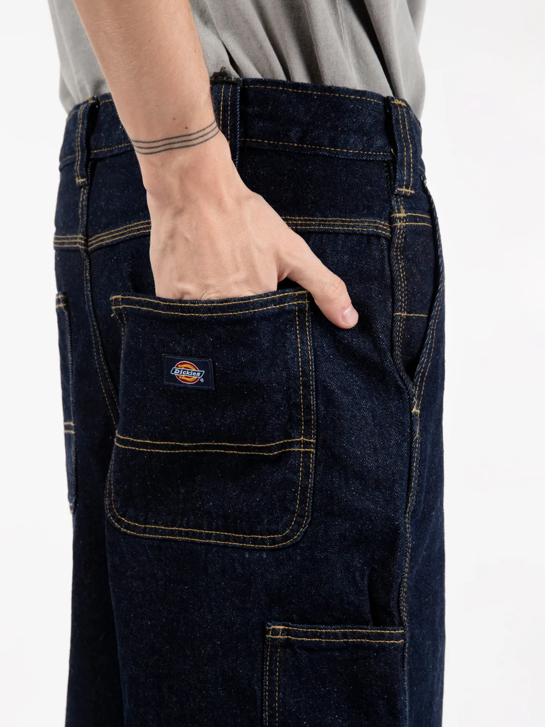 Madison denim short rinsed blue