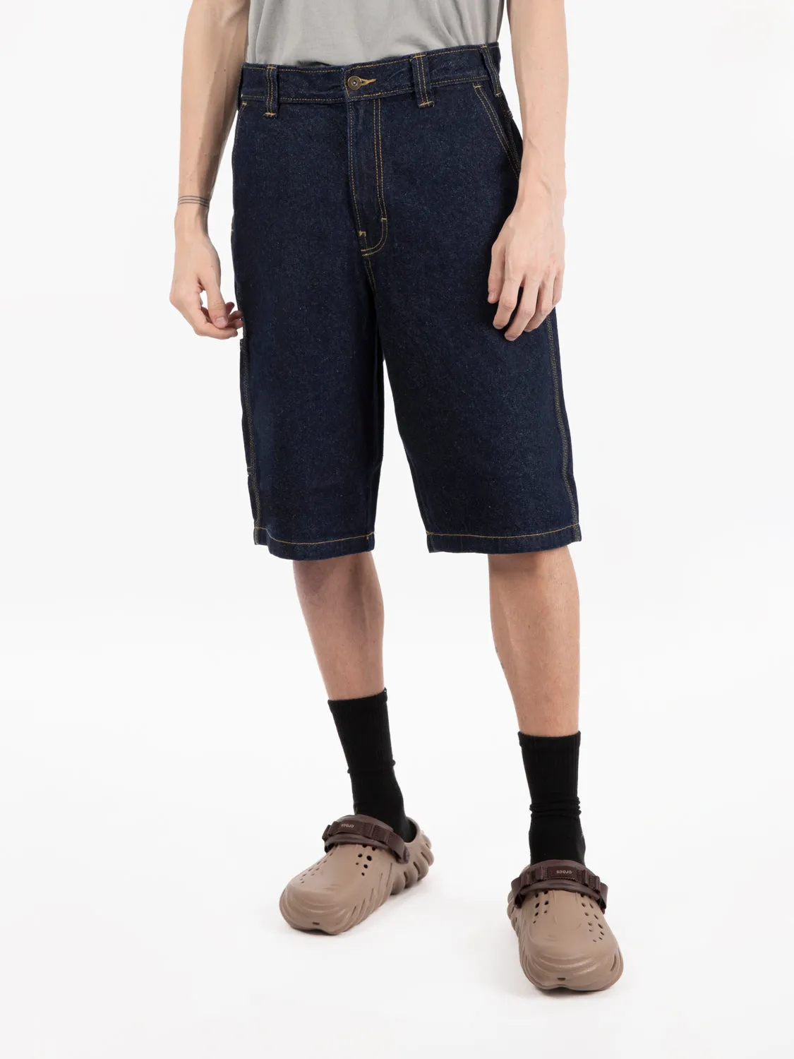 Madison denim short rinsed blue