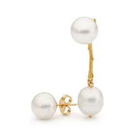 Pearl stud earrings with enhancers